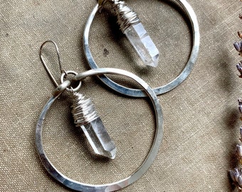 Sterling Dangle Hoops