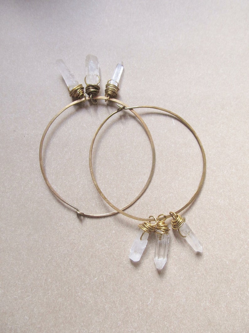 Crystal Hoop Earrings Custom Hoops Healing Crystal Jewelry Etsy