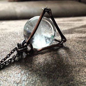 Crystal Ball Necklace / Statement Necklace / Healing Crystal / Quartz Sphere / Copper / Crystal Necklace / Daniellerosebean / Boho Jewelry image 6