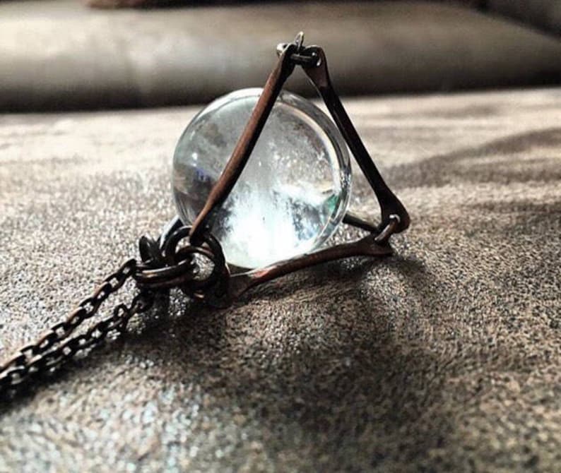 Crystal Ball Necklace / Statement Necklace / Healing Crystal / Etsy