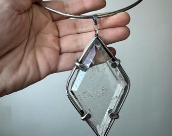 Diamond Quartz Necklace, made to order