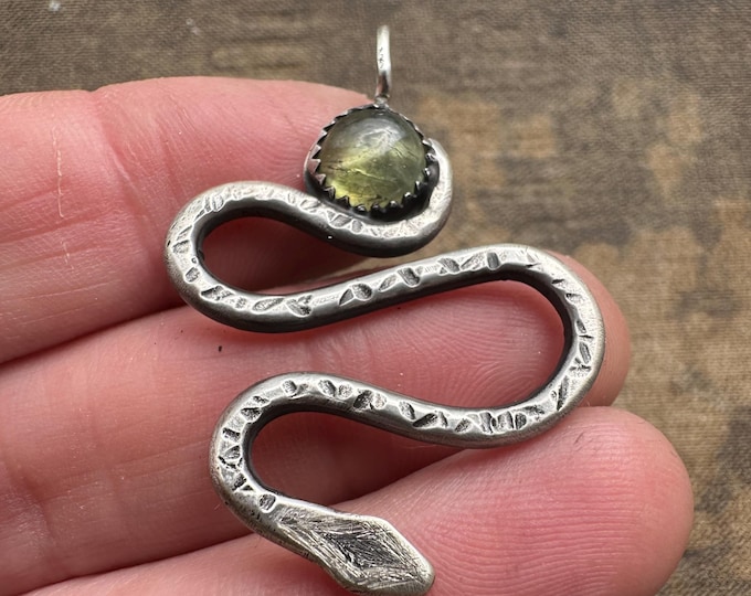 Custom Sterling Silver Snake Pendant