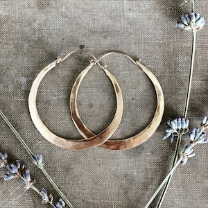 Brass Hoop Earrings / Large Hoops /  Brass Hoops / Hammered Hoops /Thick Hoops / DanielleRoseBean / Custom Hoop Earrings /  sale