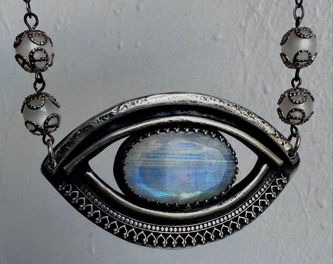 Moonstone Evil Eye Necklace