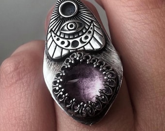 Lavender Amethyst Planchette Ring