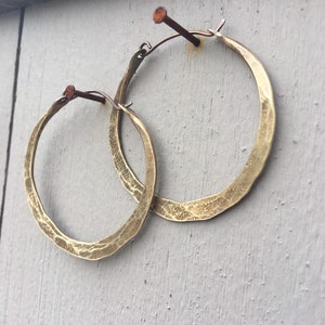 Hoop Earrings / Large Hoops / Brass / Hammered Hoops / Thick Hoops DanielleRoseBean / Custom jewelry / Big Hoops / Boho / sale image 6