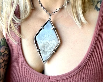 Druzy Agate Statement Pendant