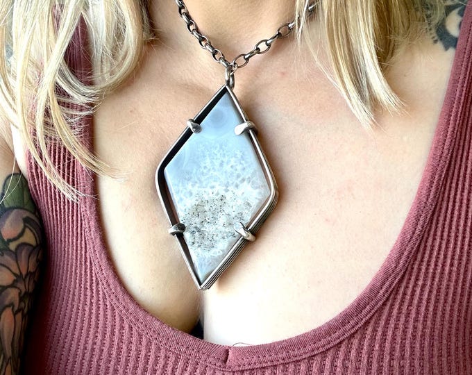 Druzy Agate Statement Pendant