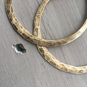 Hoop Earrings / Large Hoops / Brass / Hammered Hoops / Thick Hoops DanielleRoseBean / Custom jewelry / Big Hoops / Boho / sale image 5