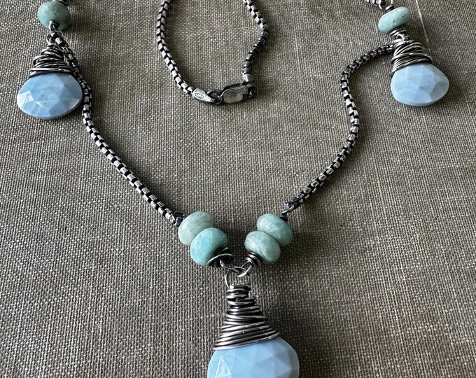 Chalcedony and Amazonite Necklace