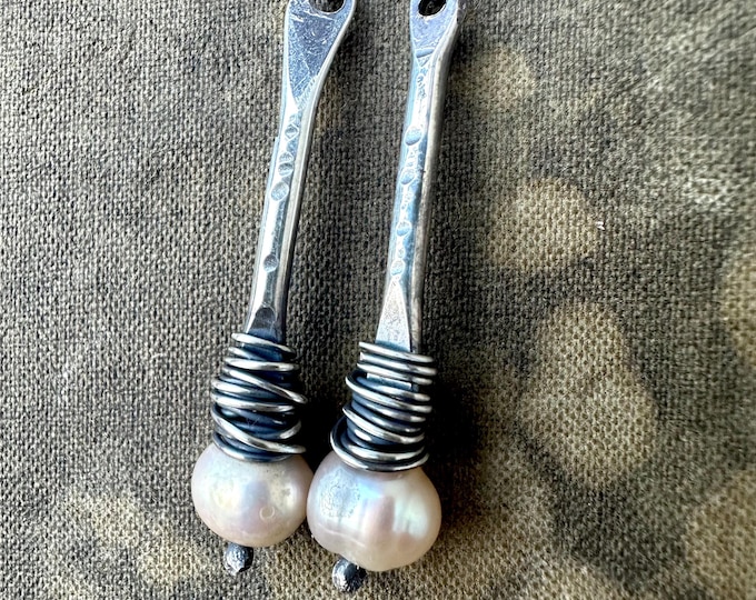 Freshwater Pearl and Sterling Silver Drop Earrings