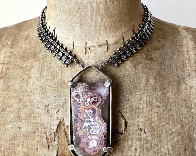 Crazy Lace Agate Statement Necklace,