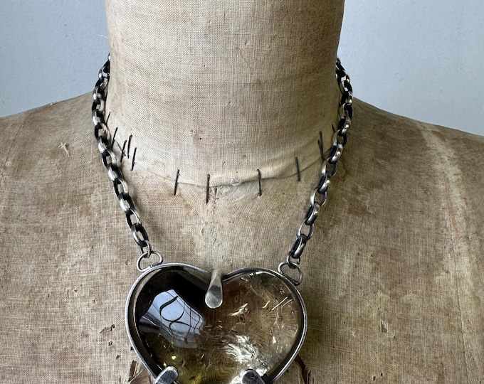 Smoky Quartz Heart Pendant Necklace