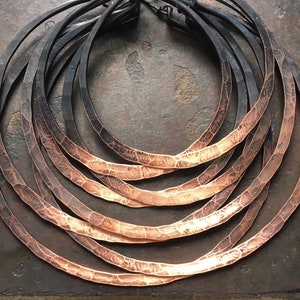 Copper Ombre Hoop Earrings / Hammered / Custom / Large / Small / Rustic Jewelry / Statement Earrings / Hoops / boho Hoops / daniellerosebean