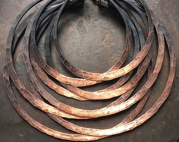 Daniellerosebean Hammered Copper Ombré Hoops