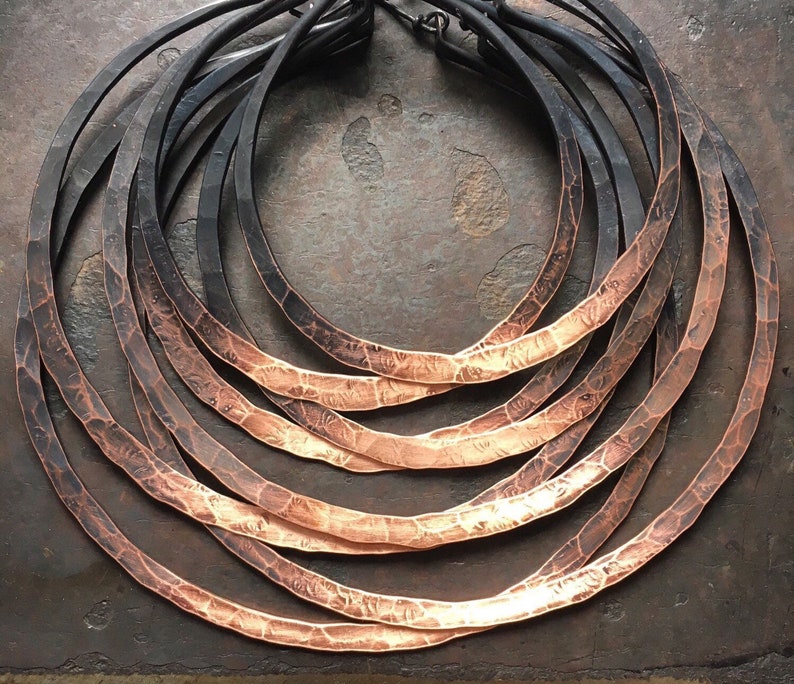 Copper Ombre Hoop Earrings / Hammered / Custom / Large / Small / Rustic Jewelry / Statement Earrings / Hoops / boho Hoops / daniellerosebean 
