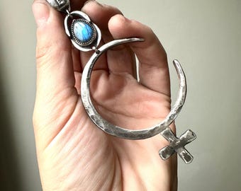 Sterling Silver Crescent Moon Pendant