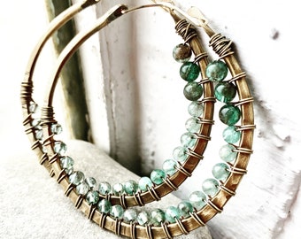 Apatite Hoop Earrings