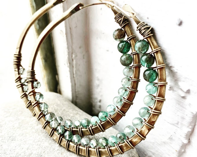 Apatite Hoop Earrings