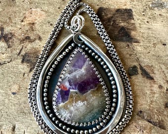 Amethyst and Chalcedony Pendant Necklace