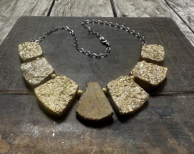 Golden Titanium Druzy Necklace