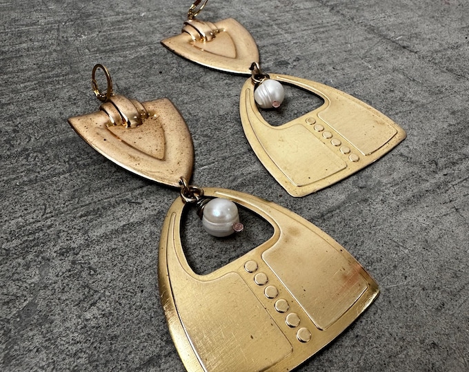 Brass Statement Earrings