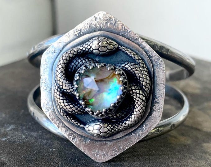 Snake Ouroboros Cuff Bracelet