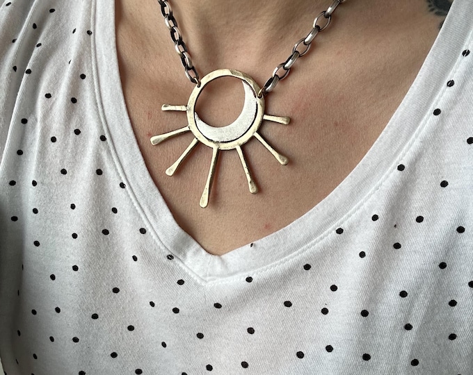 Mixed Metal Celestial Necklace,