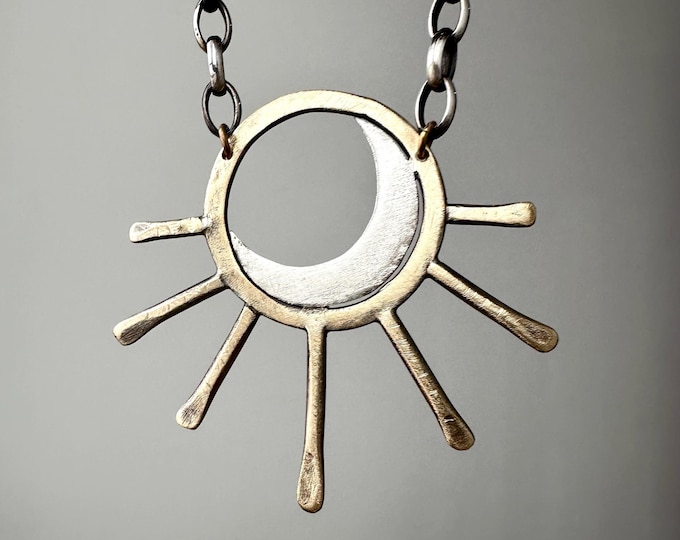 Mixed Metal Celestial Necklace,