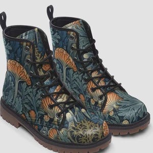 Custom Vegan Combat Boots | Eco Leather Cottagecore Boots | Handmade Fantasy Festival Boots | Unisex Unique Stylish Boots | Ethical Footwear