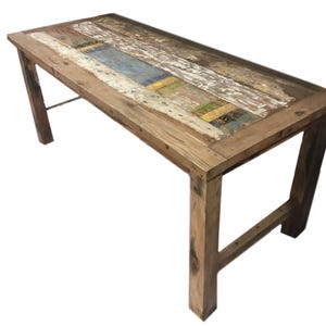 Handcrafted Recycled Teak Dining Table: Sustainable Bali Wood Seats 6-8