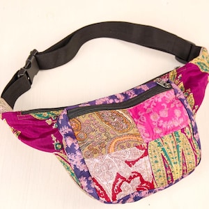 Handmade Recycled Sari Bum Bag: Boho Hippie Waist Bag