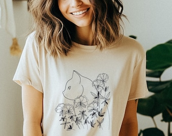 Himmelsk katt-t-shirt, mystisk kattälskare-t-shirt, blommig måne-t-shirt, stjärnkatt-t-shirt, kattmamma-present, present till kattälskare, kattälskare-t-shirt