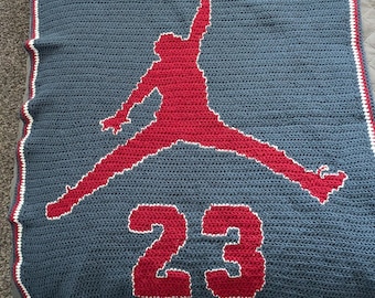 Jordan #23 Maroon and Gray Blanket