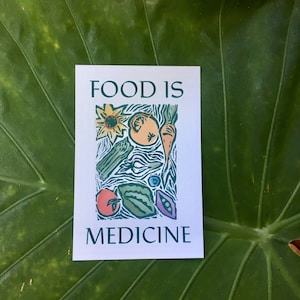 Cartão Postal Comida é Medicina