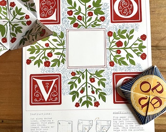 Mittelalter DIY Rosen viktorianisches Puzzle Geldbörse Pocket Blanko Karte Valentin beleuchtet