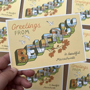 Saudações de Beverly Massachusetts cartão postal
