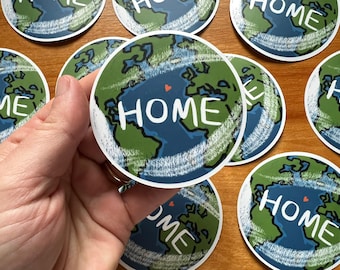 Weltkugel Erde ist mein Zuhause Computer Aufkleber