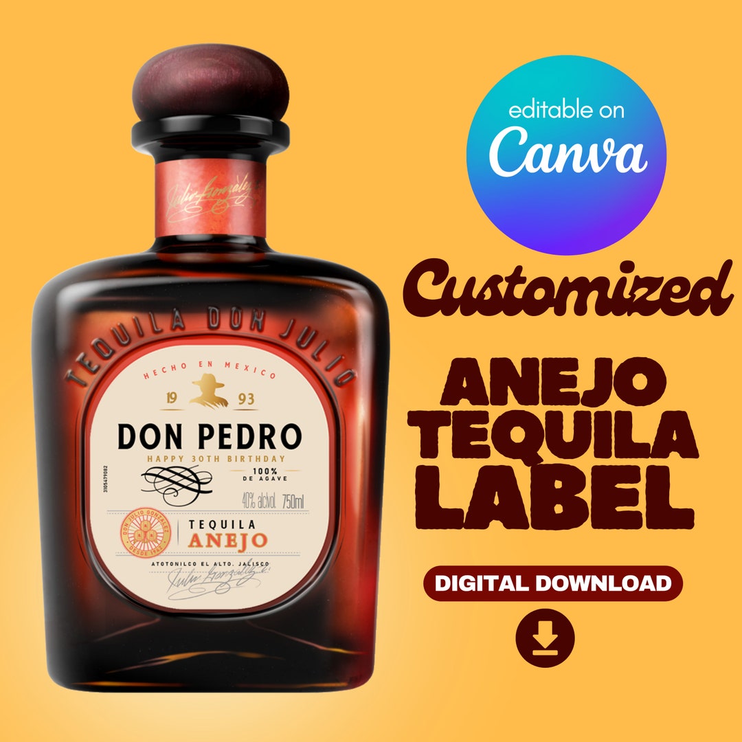 Printable Anejo Tequila Label Custom Digital Download Groomsmen Gift ...