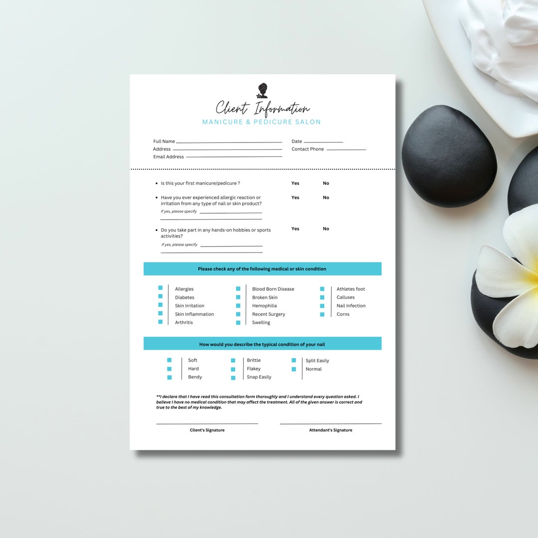 Editable Client Consultation Form Template for Nail Technicians • Edit ...