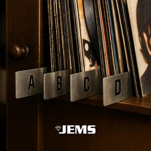 Metal Alphabet Vinyl Record Dividers – Custom Laser Cut LP Shelf Labels, Stainless Steel Record Organizers, Handmade in USA