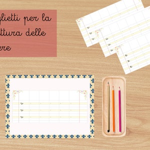 Foglietti per la scrittura (Montessori) rigo di prima elementare\scuola infanzia Writing sheets primary school \ preschool education