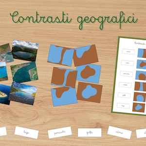 Printable Pairing Geographic Contrasts Nomenclature Real Image Cosmic Education Geography Montessori Printable Geographic
