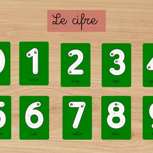 kaarten om cijfers te leren schrijven - Montessori-inspiratie - cijfers - schrijven - afdrukbaar bestand