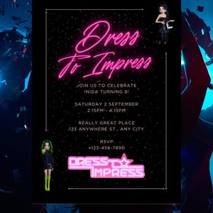 Dress To Impress Neon Invite
