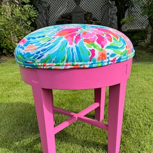 Lilly Inspired upholstered vanity stool