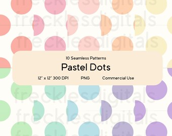 Pastel Dots Seamless Pattern Bundle | Repeating Pattern