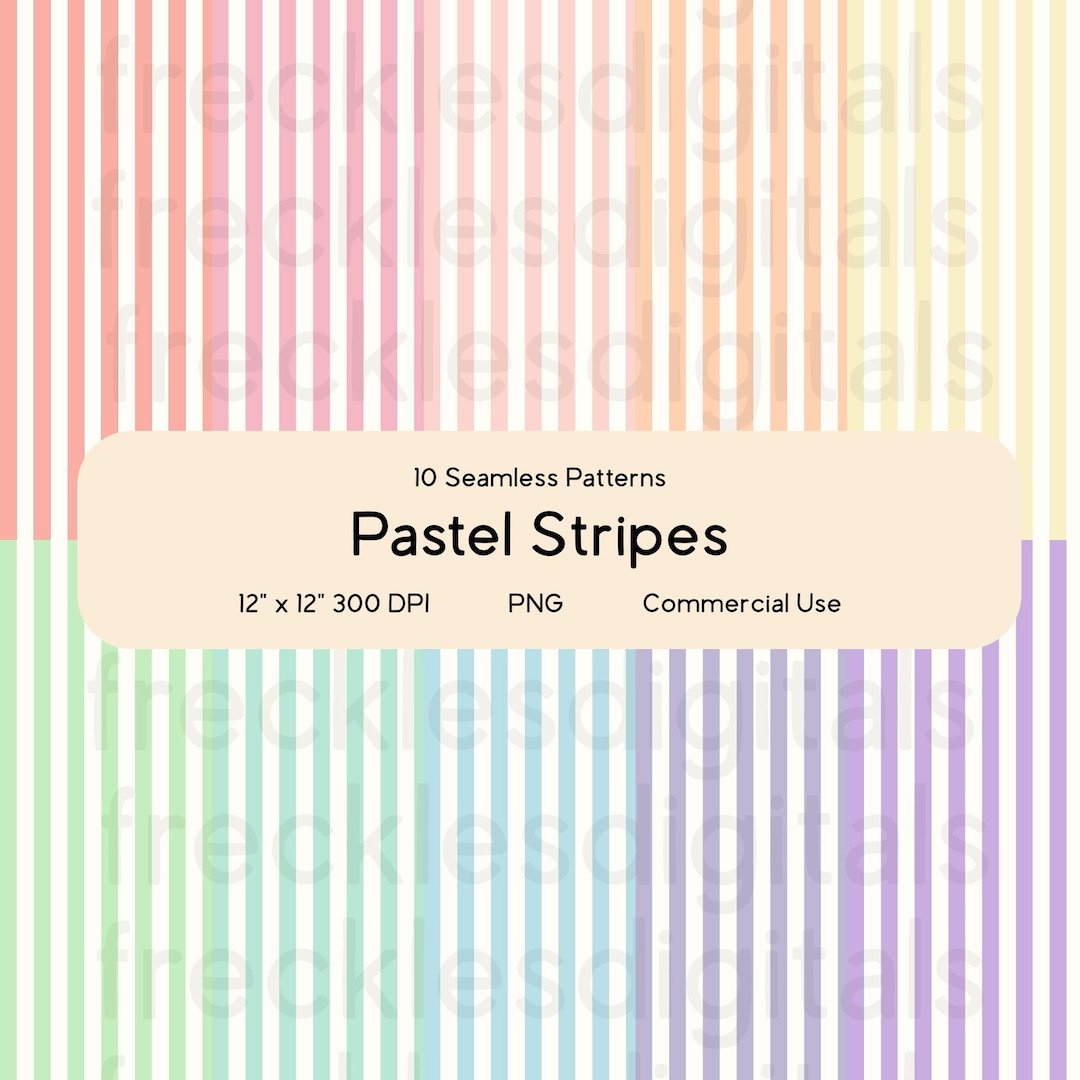 Pastel Stripes Digital Paper Bundle | Repeating Pattern | Seamless ...