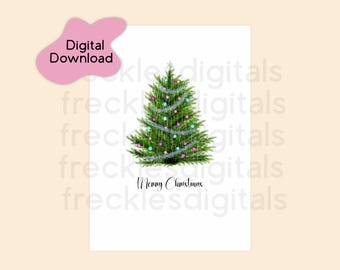 Printable Christmas Tree Card - Merry Christmas