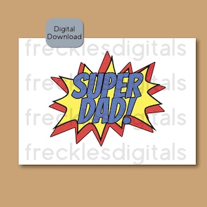 Cartão de Dia dos Pais - Super Pai - Inspirado em quadrinhos